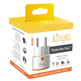 Konyks Priska Max Easy WiFi Enabled Bluetooth Socket with Power Consumption Counter, Compatible with Alexa and Google Home, Easy Automation Setting, 16 A, White
