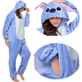 BOT Pijama Mameluco Disfraz Cosplay Stitch Adulto