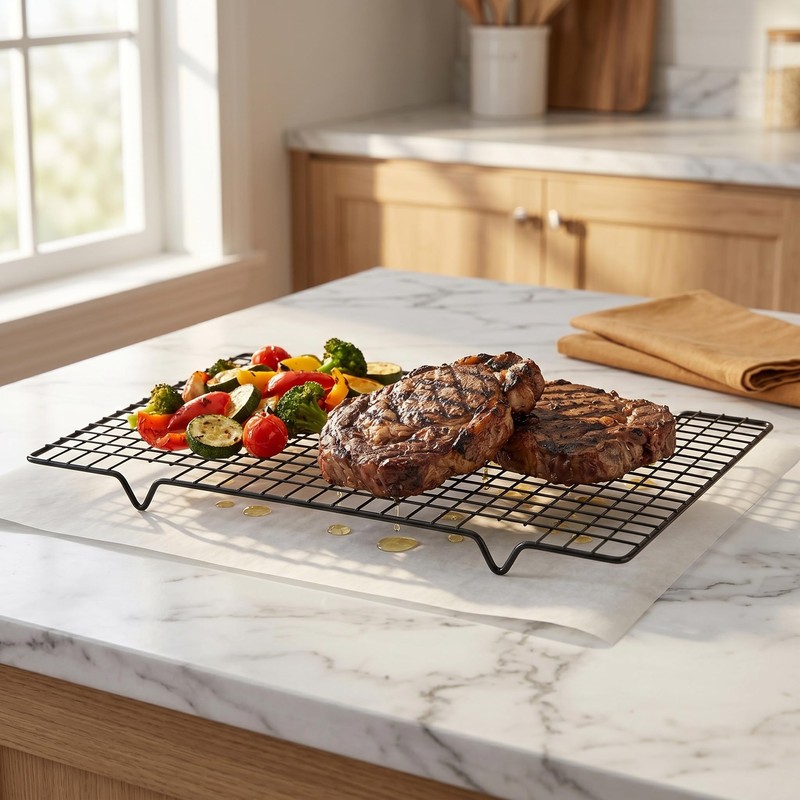 5-piece stainless steel cooling rack -10" x 16" metal wire