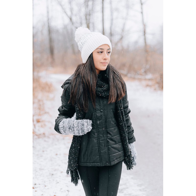 Funky Junque Women's Puffer Down Beanie - Ivory