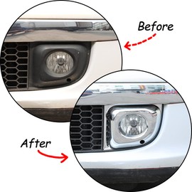 YANER Front Bumper Fog Light Ring Bezels Fits Fiat 500 2011-2015 Fog Light Cover Frame Car Accessories