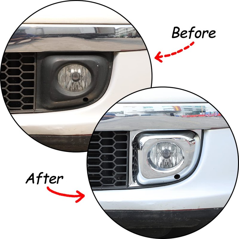 YANER Front Bumper Fog Light Ring Bezels Fits Fiat 500