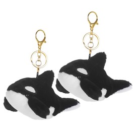Alasum 2pcs Orca Keychain Animals-Animal Cute Keychain Lovely Plush Keychain Aesthetic Keychain Whale Keychain Cute PP Cotton
