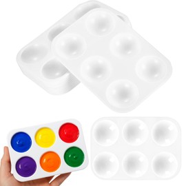 Pack of 20 6-hole palette, watercolour mixing palette, acrylic paints, water painting box, painting palette, mixing palette for watercolour, acrylic and oil painting