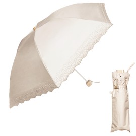 World's Highest Sunscreen Effect, UPF50+, Heat Blocking, UV Protection, Folding Umbrella, 19.7 inches (50 cm), Waterproof, For Both Rain or Shine, Easy to Use, Easy to Carry, Floral Pattern,