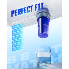Upgraded Water Filters Replacement Compatible with PUR Water Filter Pitcher and Dispensers, CRF950Z, CRF-950Z, PPF900Z, PPF951K, PPT700W, CR-1100C, Deeply Adsorb 99% Chlorine, Pack of 6, By DESENRUIS