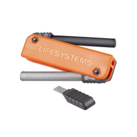 Lifesystems Dual-Action Outdoor Fire Starter - Magnesium Ferrocium Rod With Stainless Steel Striker For Camping, Survival and Bushcraft,Orange