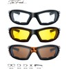 3 Pairs Motorcycle Riding Glasses Padded Frame Lens Block 100%