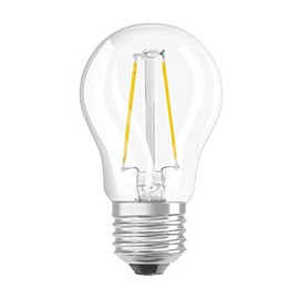 OSRAM Dimmable Filament LED Bulb with E27 Socket, Warm White (2700 K), Teardrop Shape, 2.8 W, Replacement for 25 W Bulb, Clear, LED Retrofit Classic P DIM, Pack of 10