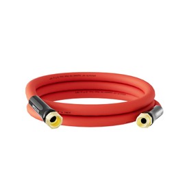SPECILITE 5/8" Hot/Cold Short Leader Garden Water Hose 10 ft, -50℉-190℉, Flexible & Lightweight Rubber Pipes With 3/4" Brass Fittings for Yard, Outdoor, Farm, Red