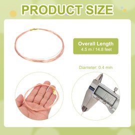 PATIKIL 99.9% Pure Copper Wire for Jewelry Making, 26 Gauge (0.4mm) Copper Craft Wire 14.8 Feet Beading Jewelry Making Supplies for Crafting Wreath Electroculture Gardening