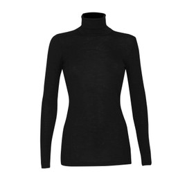 DILLING Women's Merino Wool Roll Neck Top Black 8