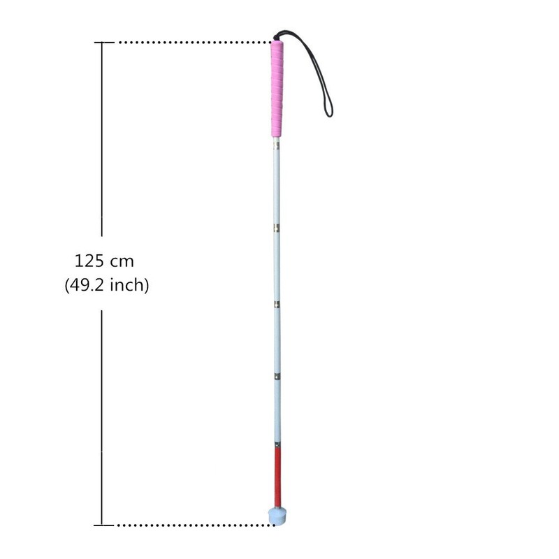 Aluminum Mobility Folding White Cane for Vision Impaired and Blind