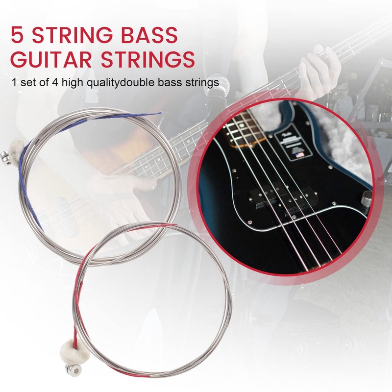 KJKVIVH 4Pcs/Set Upright Bass Strings Double Bass Strings 4/4 3/4