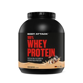 Body Attack 100% Whey Protein Iced Coffee - 2 kg - Made in Germany - Extra Creamy Protein Powder with Hydrolysate & BCAAs, Supports Muscle Building and Diets - For Athletes & Athletes