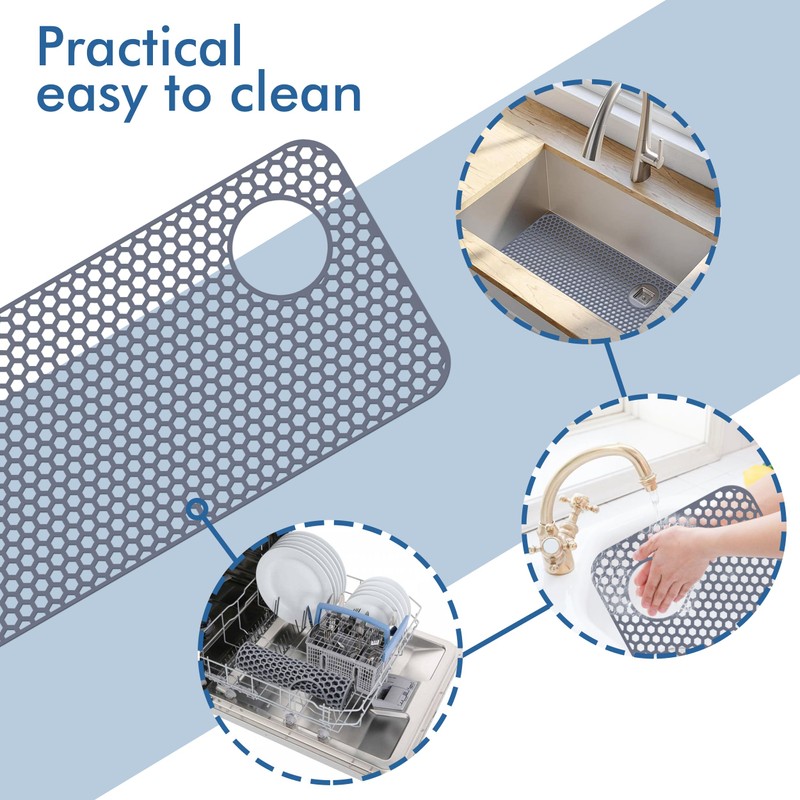 Bestjing Silicone Sink Protectors for Kitchen Sink - 28.4"x 14.3"