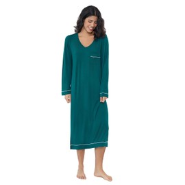 Amorbella Womens Bamboo Cool/Cooling Nightgown Sleepshirt Night/Sleep Shirt/Gown (Green,Small)