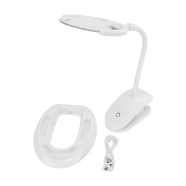Magnifying Lamp 6 LED 2 Gears Optical Lens Adjustable Foldable Stable Base Magnifier with Light for Home Office School