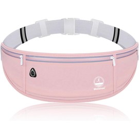 Running Belt Fanny Packs for Women, Slim Belt Bag Jogging Pocket Belt Money Belt Phone Holder Waist Pack for Running Hiking Traveling - Pink