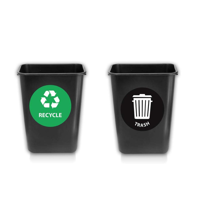 Recycle & Trash Decals (8.5 in) - Waterproof