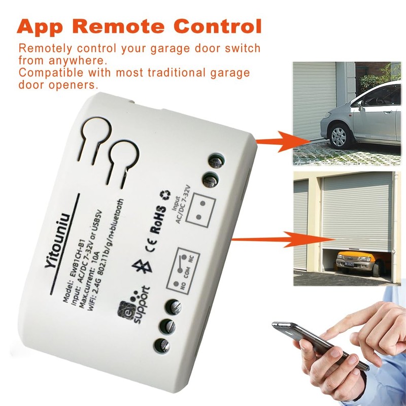 EWeLink 1CH WiFi Smart Switch Point/Self-Locking Relay Switch 7-32V, Mobile