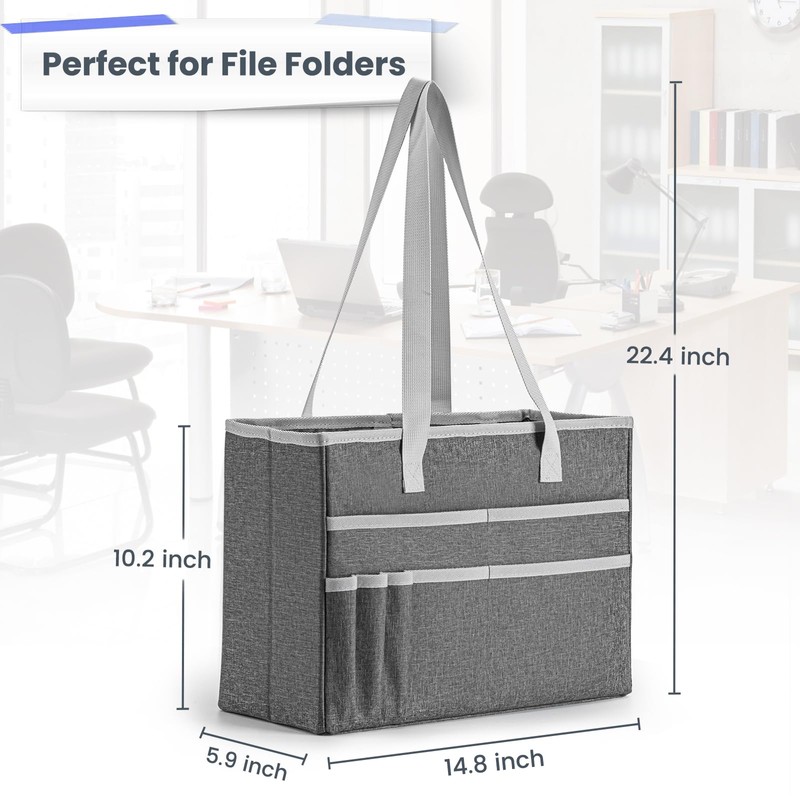 UNICITII File Organizer Box, Portable Tote Bag Hanging Filing Box