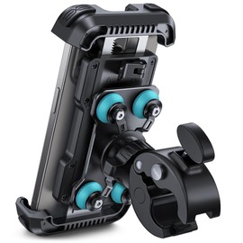 Lamicall Motorcycle Phone Mount Holder - [Dual Vibration Dampener] [Upgrade Handlebar Clip] Motorcycle Cell Phone Holder, Bike Phone Mount, Fit iPhone 16/15/14/13 Pro Max, 4.7-6.7" Phones, Blue