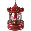 mysmartbuy.com Red & Gold Wooden Carousel Music Box Christmas Decoration