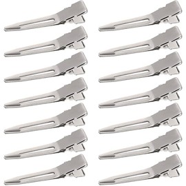 ACEmedia 1.75 Inches Single Prong Clips Hair，Alligator Hair Clip for Long Curl Thick Hair， Accessories for Hair Styling and Hair Coloring，Silver，50Pcs