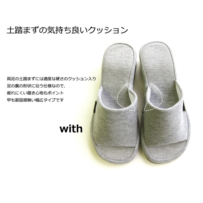 with With Women's Foot Fit Heel Up Slippers Grey