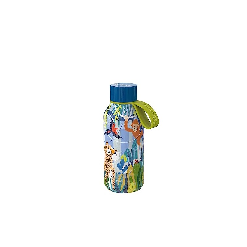Quokka Kids Solid Jungle Thermal Bottle with Stainless Steel Hanger