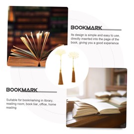 NUOBESTY 6pcs Delicate Hollow Metal Bookmarks Tassels Ginkgo and Lightweight and Elegant Bookmarks for Readers Book