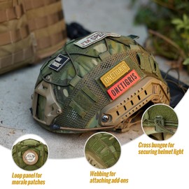 OneTigris Tactical Helmet Cover with Free Tactical Patch, Airsoft Fast Helmet Cover Camo Cloth Cover for Fast Helmet in Size L or M/L, XL or L/XL, Compatible with Ops-Core Fast PJ Helmet - No Helmet