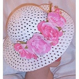 Design R Kidz Easter Bonnet Girls Toddler Girls Easter Hat White Pink Band/Headband