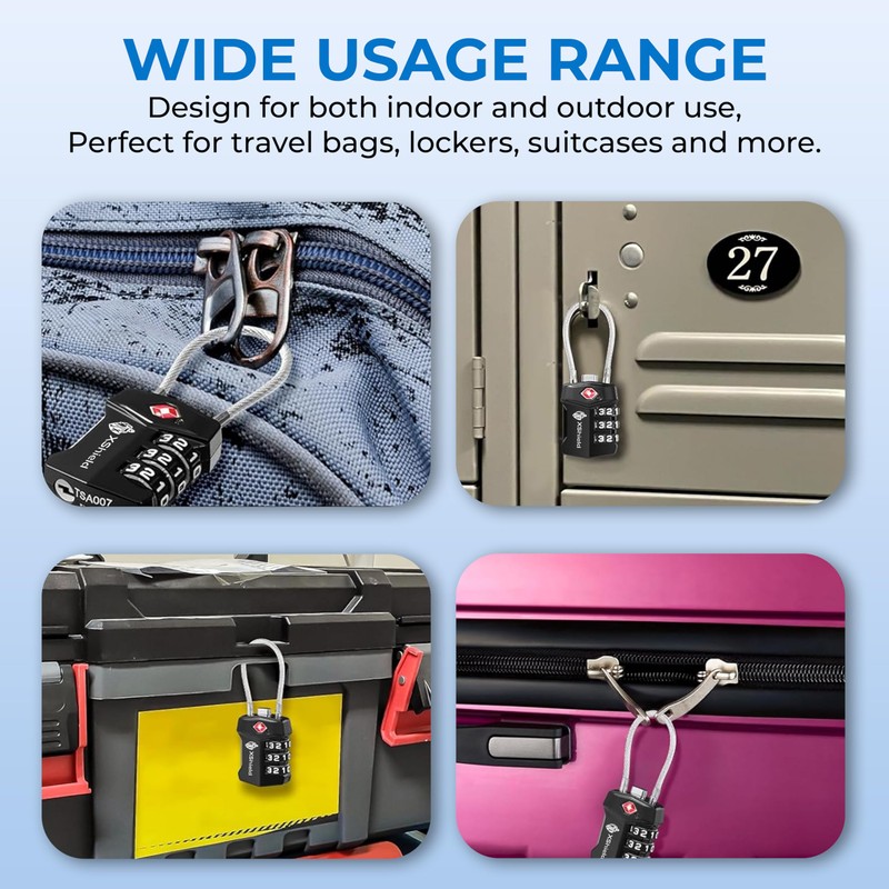 Double Dragon 1-Pack TSA Approved Suitcase Locks | Strong Shackle,