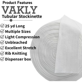 Tubular Stockinette Bandage - 3 Inches Wide by 25 Yards Long– Comfortable Under Casting – Pre-Wrap Compression Padding with Excellent Stretch for Arms, Legs and Knees(3 INCH [2 Pack])