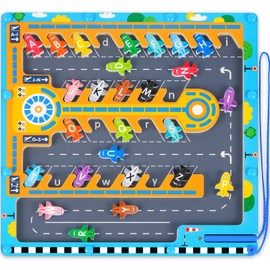 Magnetic Alphabet Maze, Toddler Montessori Toys for 2 3 4 5 Years Old Boys Girls, Wooden Kids Magnetic Puzzle Board, Preschool Learning Toys for Ages 2-4, Fine Motor Skills Sensory Toys Gifts