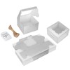 KPOSIYA 60 Pcs Silver Bakery Boxes with Window Individual Cupcake