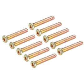 uxcell M8x50mm Furniture Screw Hex Socket Machine Screws Zinc Plated Fasteners Bolts Full Thread Carbon Steel 10Pcs