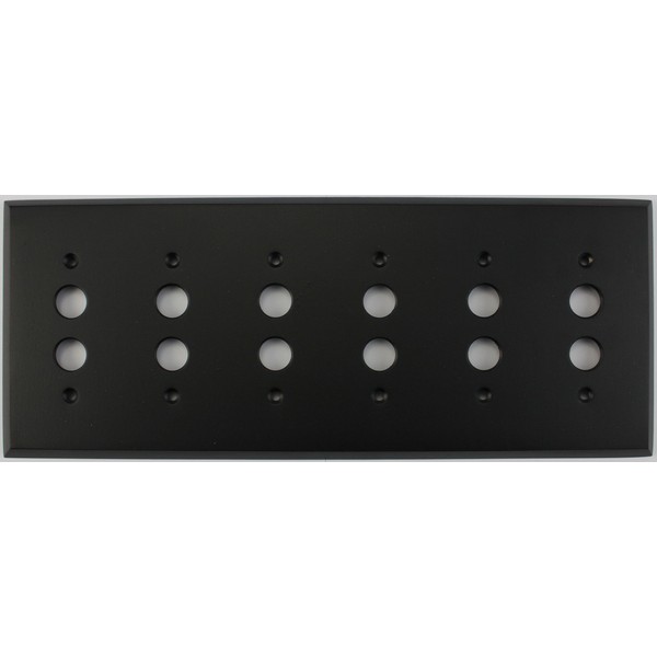 Classic Accents Painted Stamped Steel Switch Plates - (6 Gang Push Button Light Switch, Black)