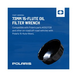 Polaris Oil Filter Wrench - 15 Flute Oil Filter Remover with a 73 mm (2-7/8") Diameter - Used With 3/8" Drive - Heavy Duty, Effective Tool for Easy and Efficient Oil Filter Removal and Maintenance -