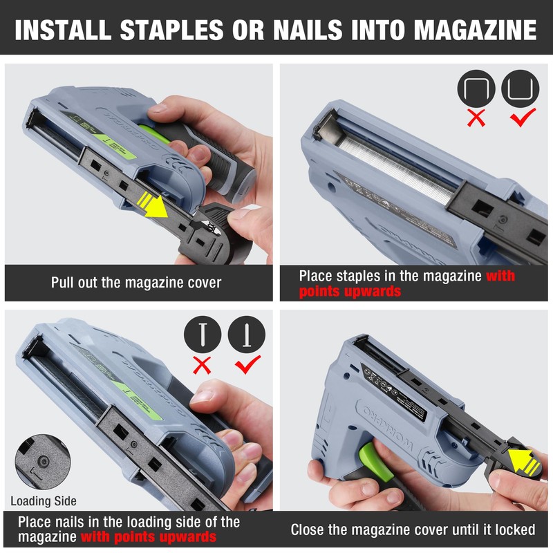 WORKPRO Electric Staple Gun, 2-in-1 Brad Nailer Electric with 2000PCS