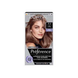 L'Oreal Paris Preference Hair Dye, Luminous Permanent Rich Hair Colour, Long Lasting Brilliance, Achieve Radiant, Salon-Inspired Results, Shade: Shade: 7.1 Ash Blonde