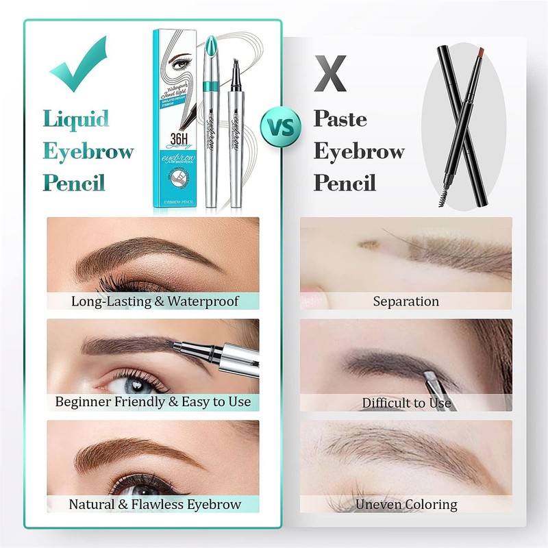 Dark Gray Microblading 3D Eyebrow Pencils Smudge-Proof Natural Brows