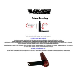VMS RACING 50 CAL Caliber BLACK BULLET ANTENNA with ANTI-THEFT + COPPER COIL in Heavy Gauge CNC Machined Billet Aluminum Short Compatible with Nissan Frontier