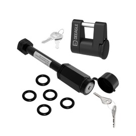 DEEAGLE Trailer Lock Set, 5/8" Dia 3-1/2” Long Trailer Hitch Lock Fits Class III IV Receiver, 1/4”Dia 3/4” Span Trailer Tongue Lock