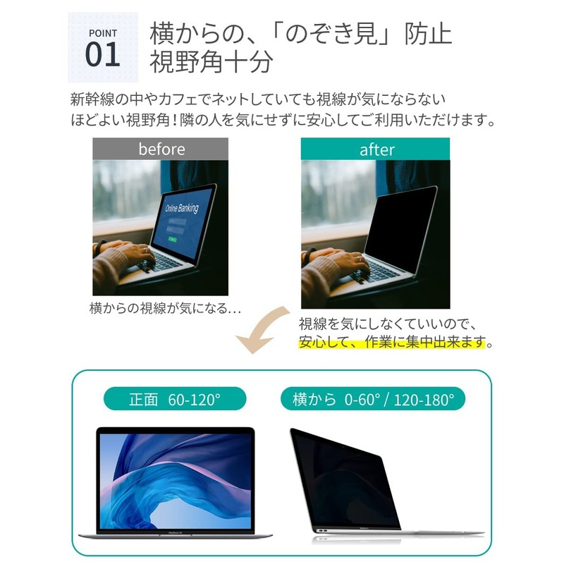 LOE Macbook Air 13.6 M2 Anti-Peeping Protective Film, Filter/Privacy Protection,