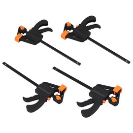 Anhoer 4Pcs Quick Grip Clamps 4" Woodworking F Clamps Quick Release Clips One Hand Clamp for Manual Work DIY Handmade Craft Woodworking