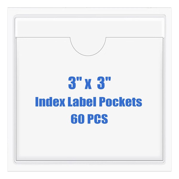 Origin-Joy 60 PCS Self Adhesive Index Card Pockets with Top