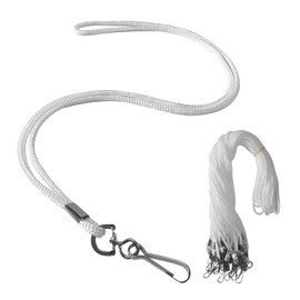 BAITEER 120 Pcs White Lanyards Premium Bulk Lanyards Round 36" with Swivel J Hook for ID Name Badge Holder, VIP, School, Kids, Coach, Conference, Festival and Hang Keys